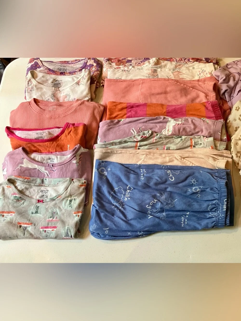 Lot of 14 Pieces Girls Size 12 Carter's Pajama Sets